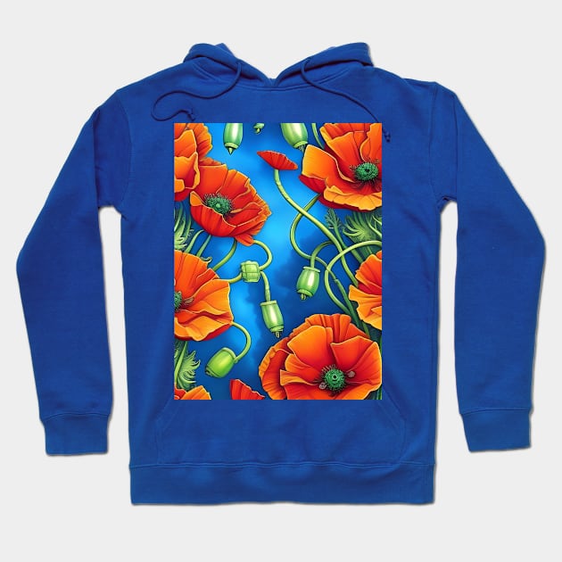 Beautiful Orange Poppies Hoodie by LyndiiLoubie